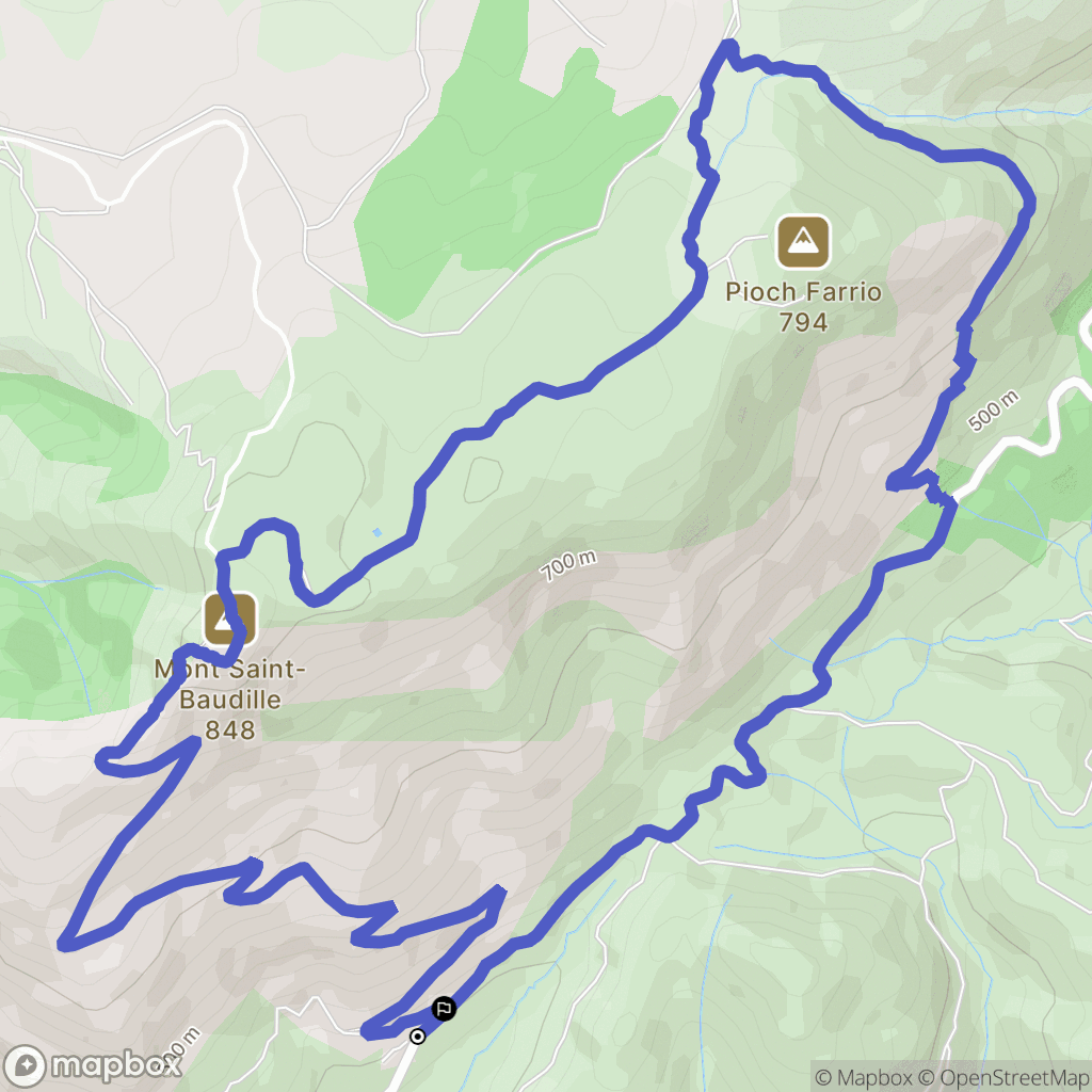 Montpeyroux : carte du parcours de randonnée - France