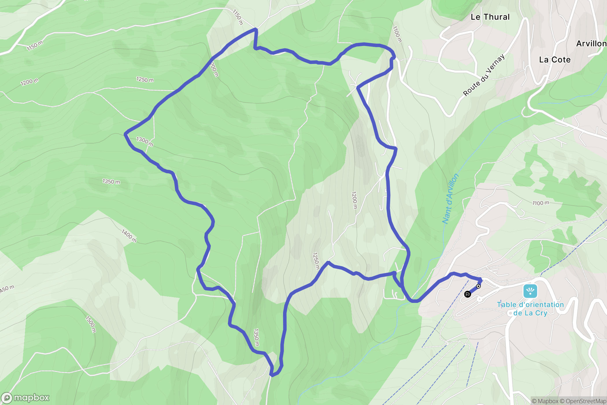 Combloux : carte du parcours de randonnée - France
