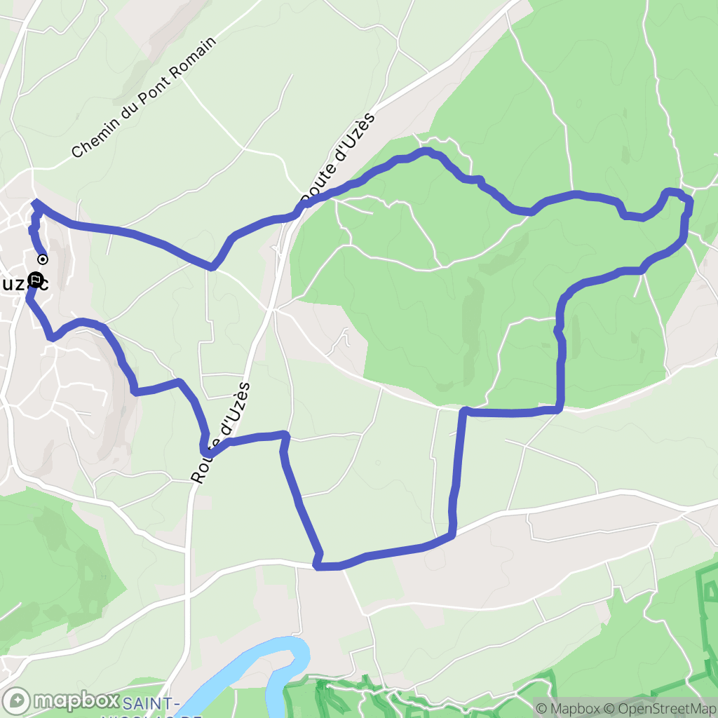 Blauzac : carte du parcours de randonnée - France