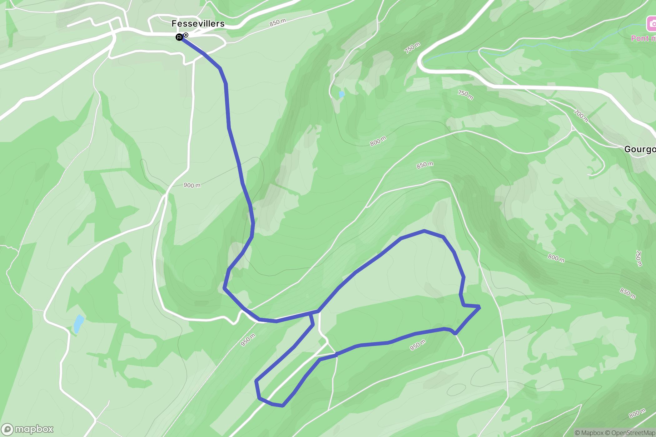 Fessevillers : carte du parcours de randonnée - France