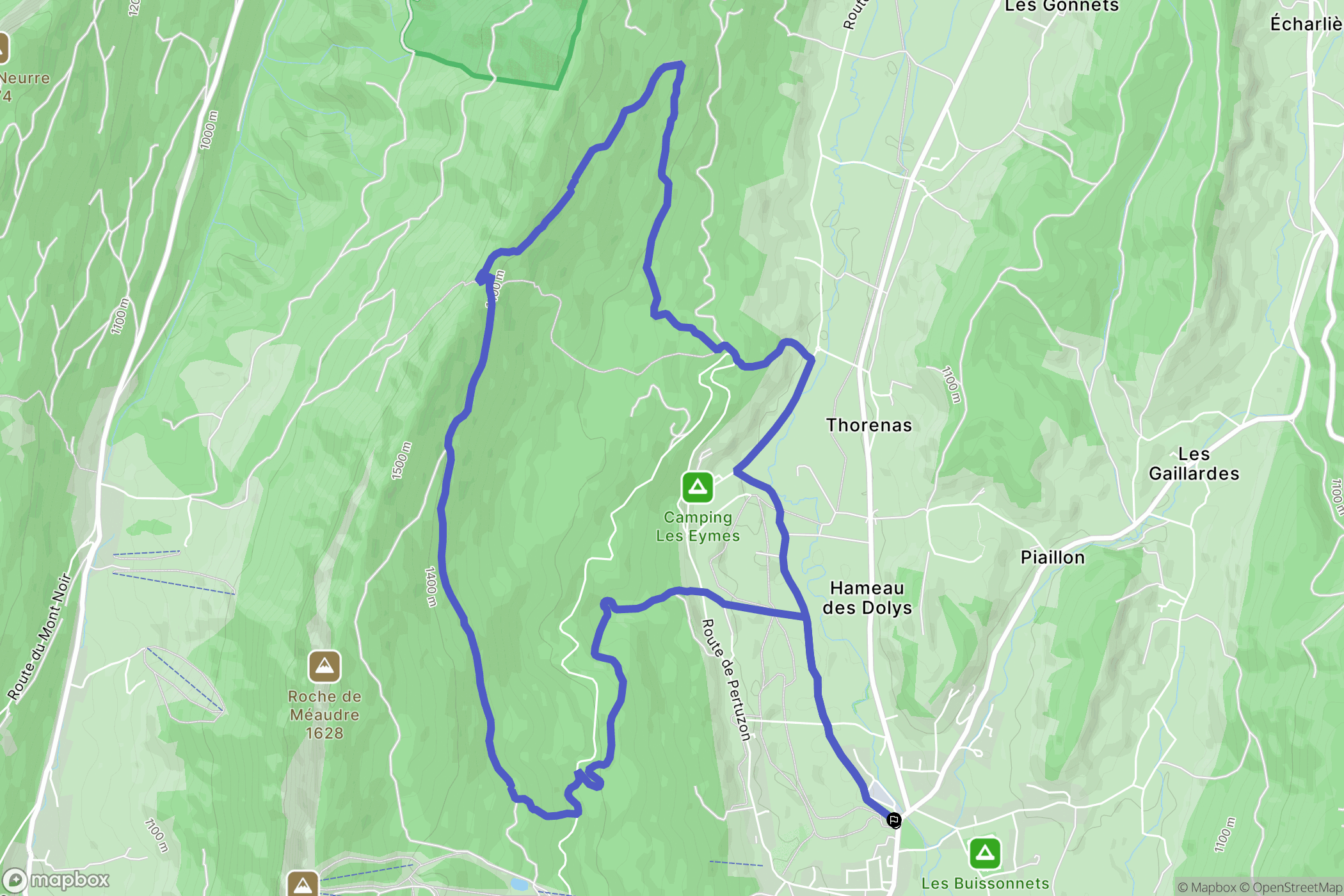Méaudre : carte du parcours de randonnée - France