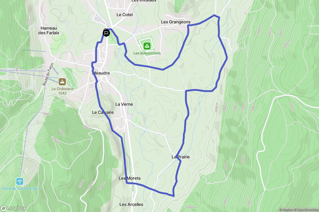 Méaudre : carte du parcours de randonnée - France