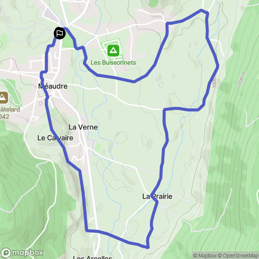 Méaudre : carte du parcours de randonnée - France