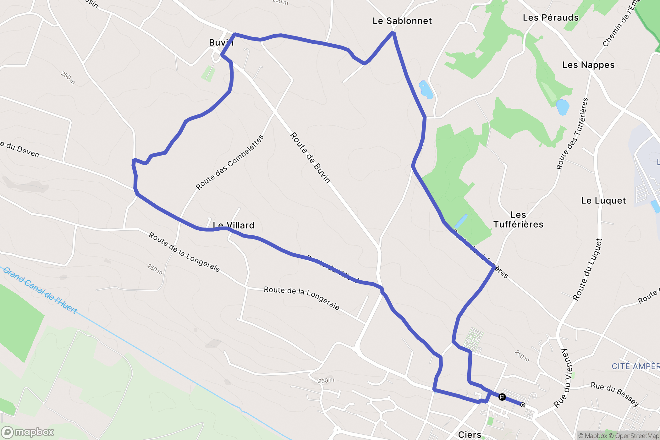 Les Avenières Veyrins-Thuellin : carte du parcours de randonnée - France