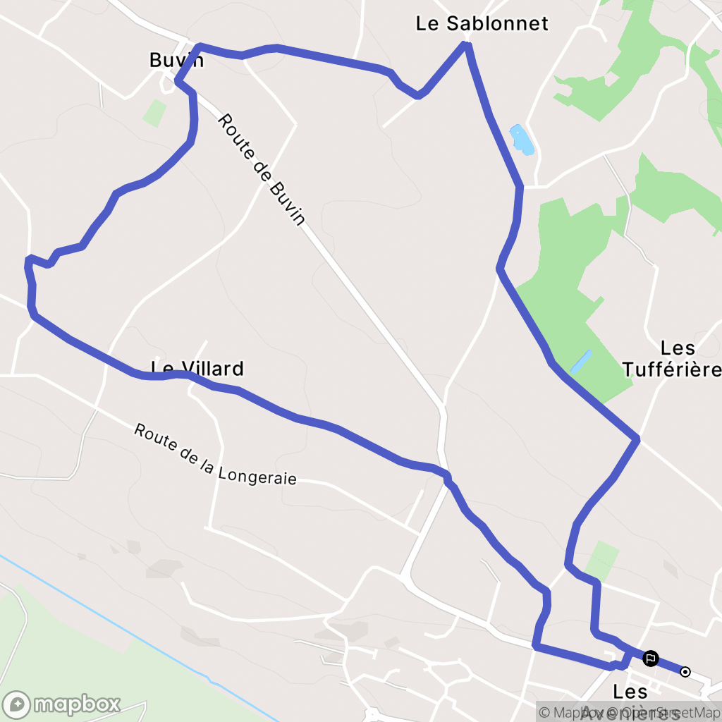 Les Avenières Veyrins-Thuellin : carte du parcours de randonnée - France