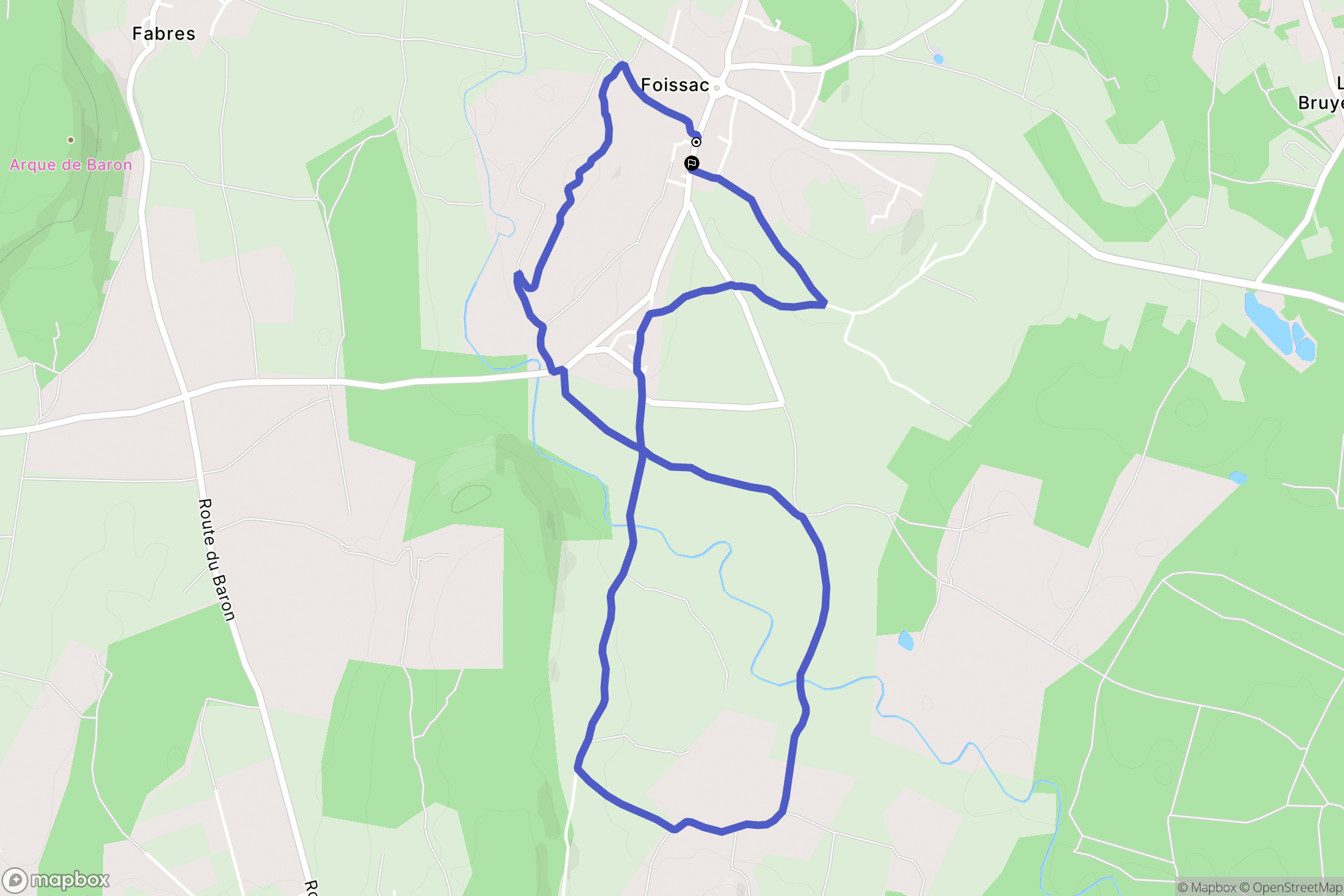 Foissac : carte du parcours de randonnée - France