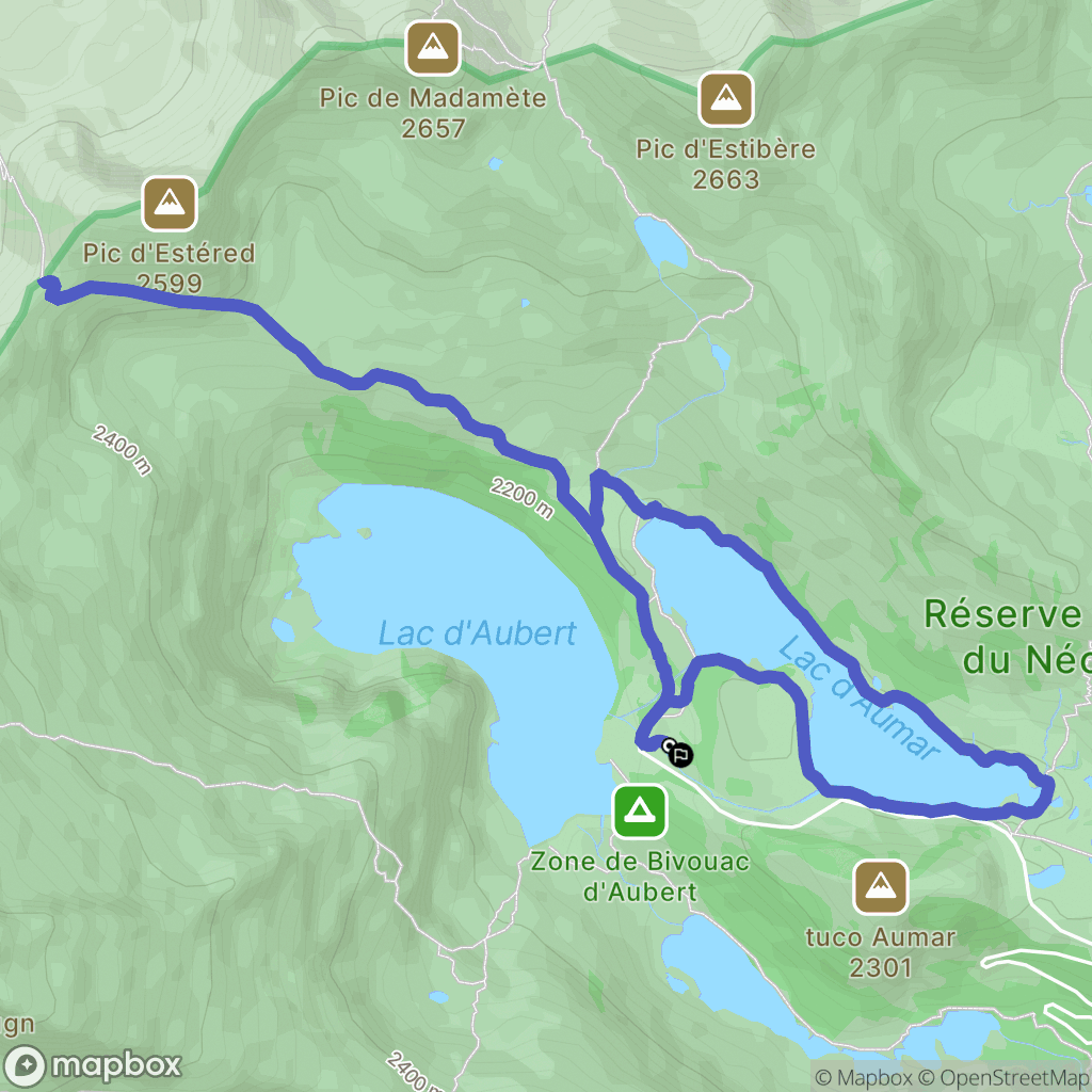 Aragnouet : carte du parcours de randonnée - France