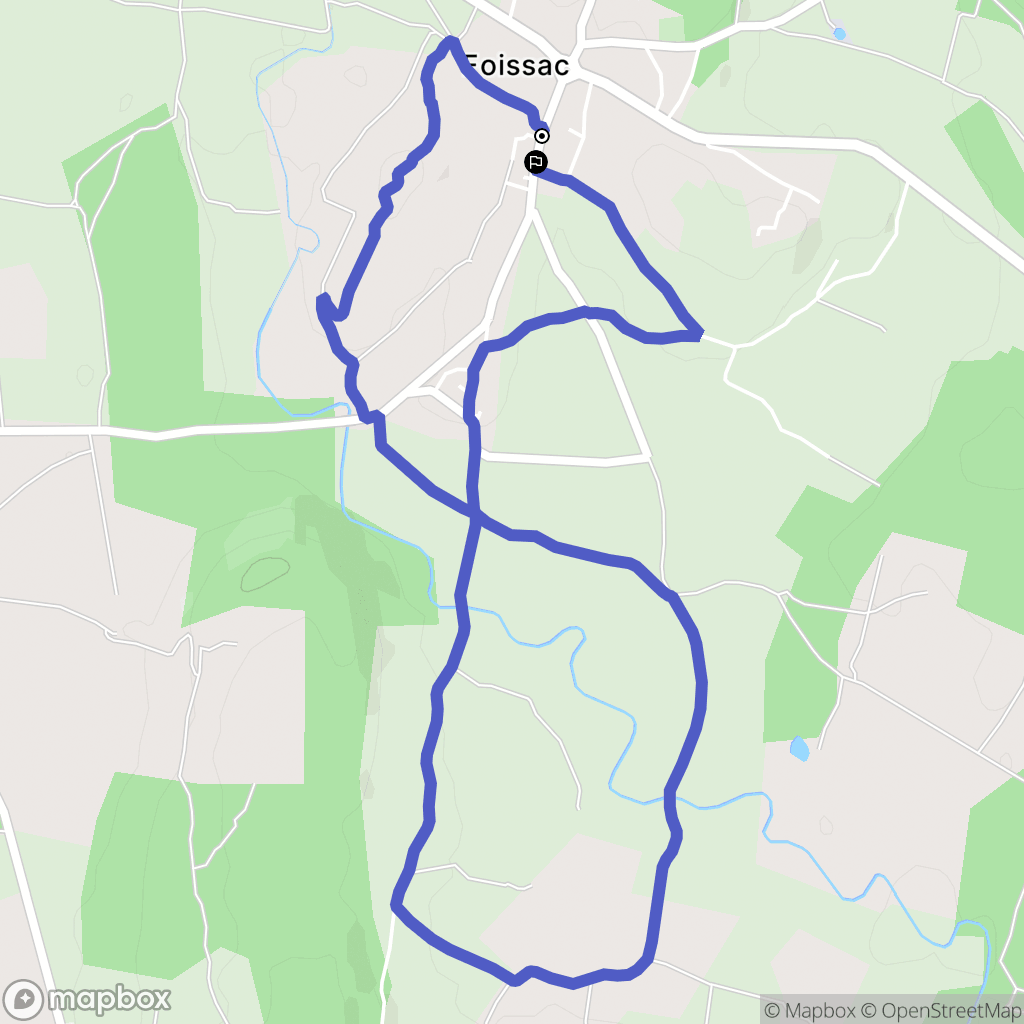 Foissac : carte du parcours de randonnée - France