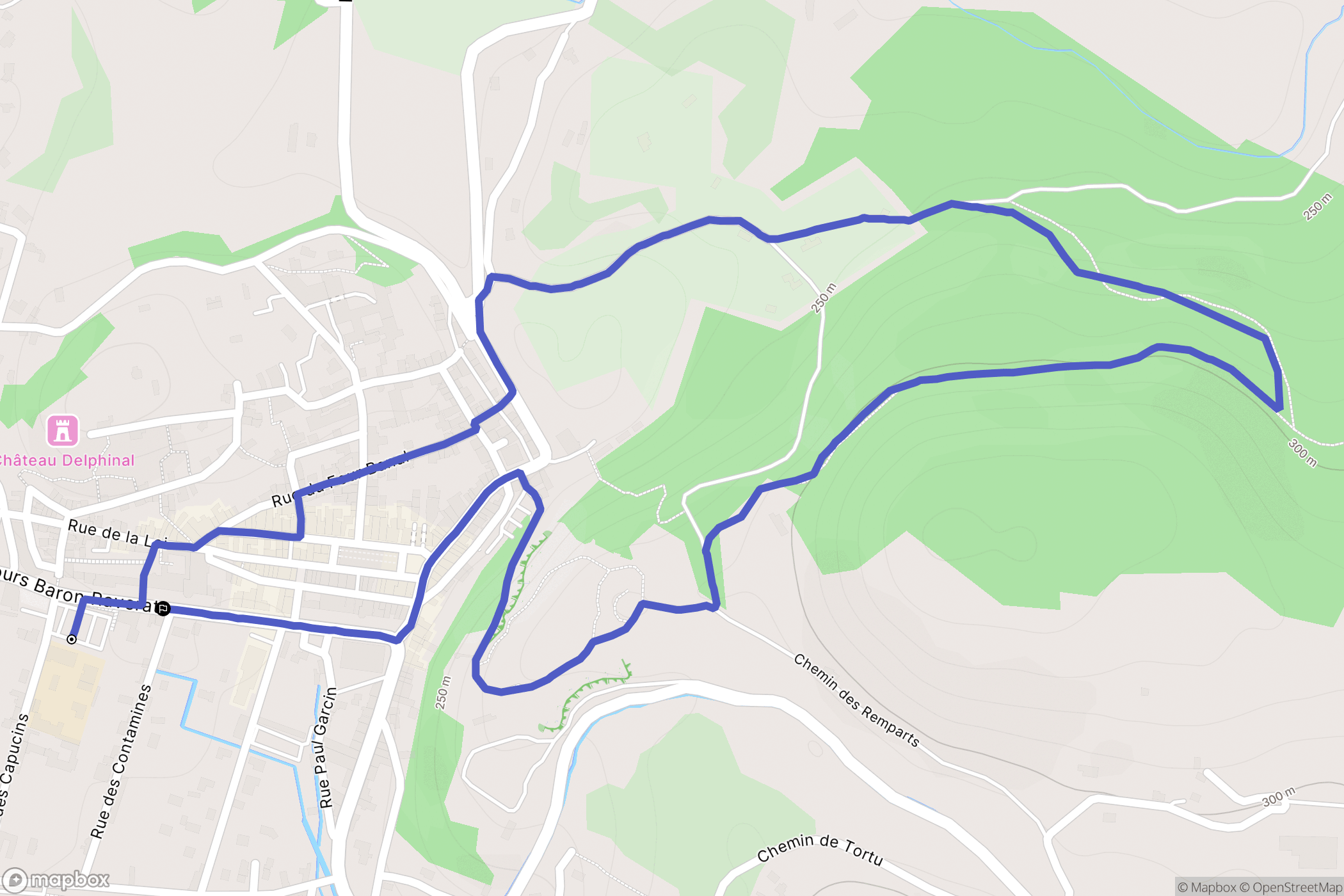 Crémieu : carte du parcours de randonnée - France