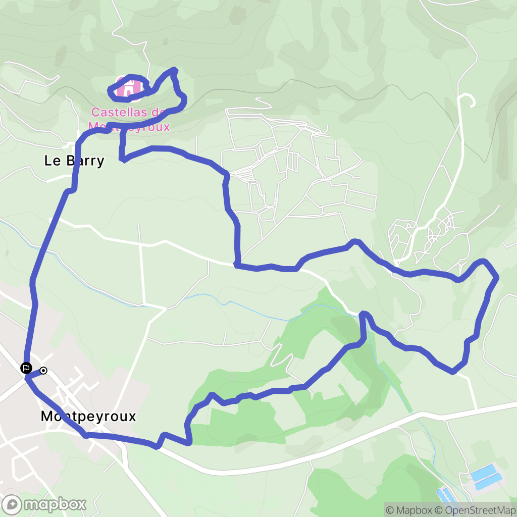Montpeyroux : carte du parcours de randonnée - France