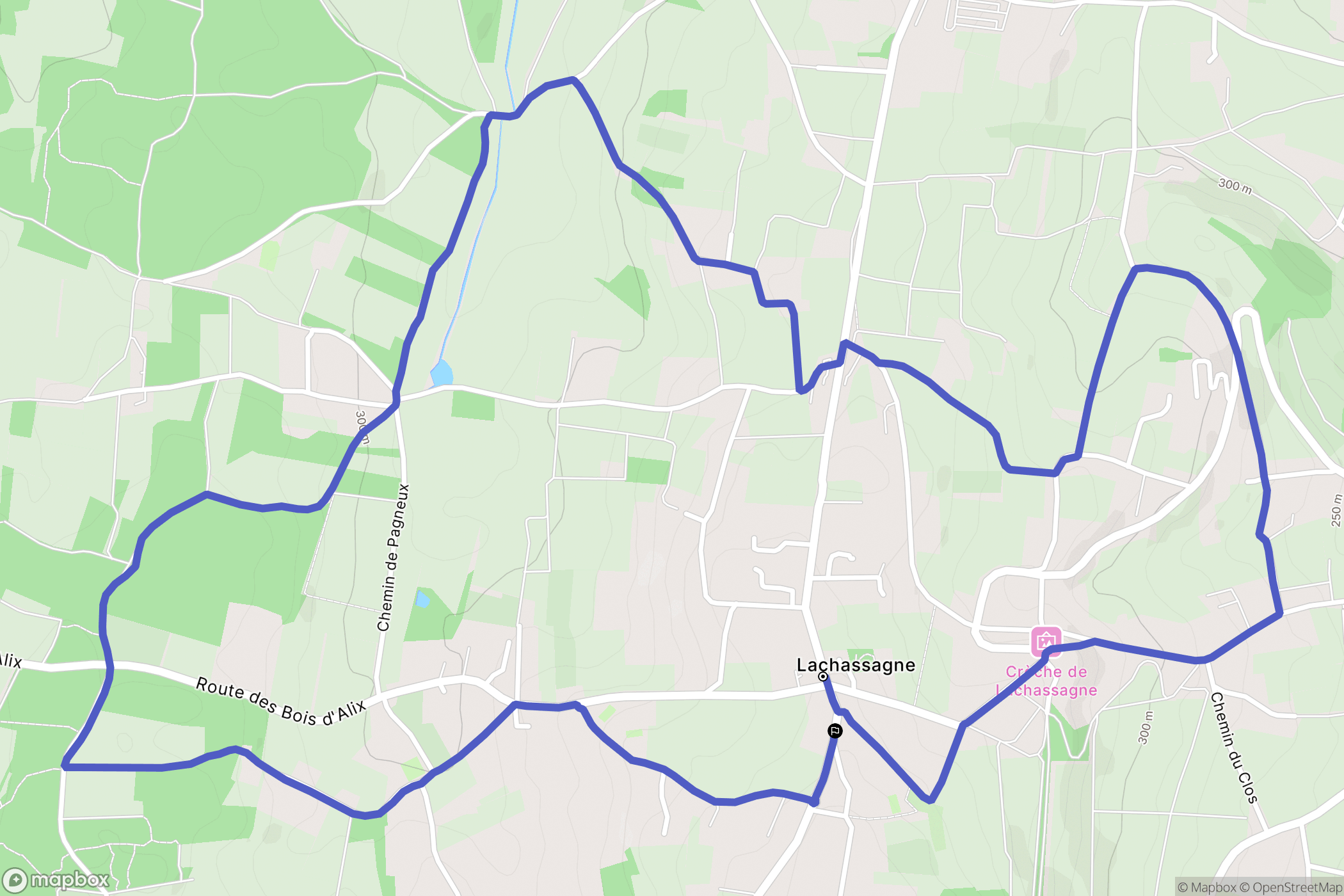 Lachassagne : carte du parcours de randonnée - France