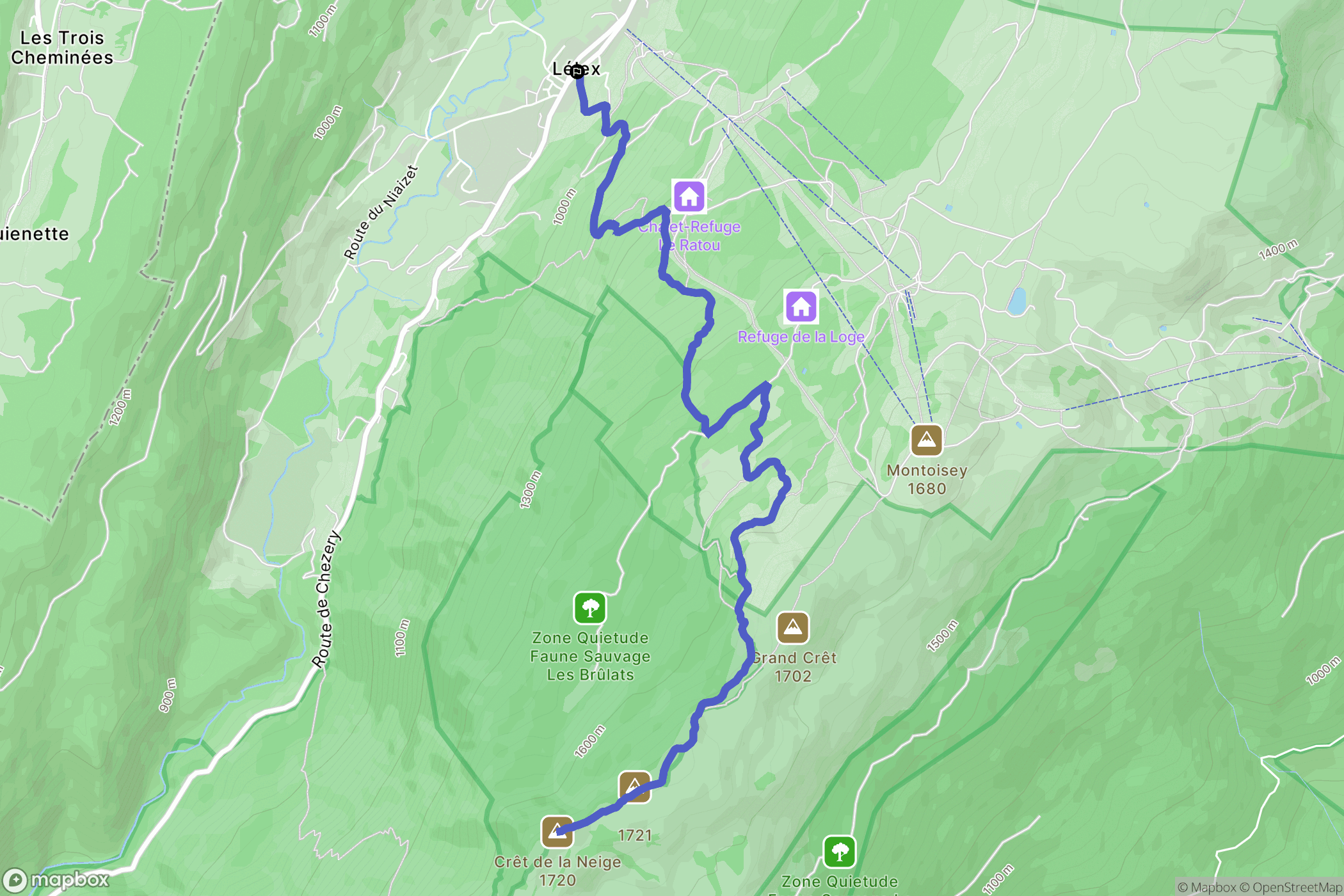 Lélex: routekaart voor buitenactiviteiten - France