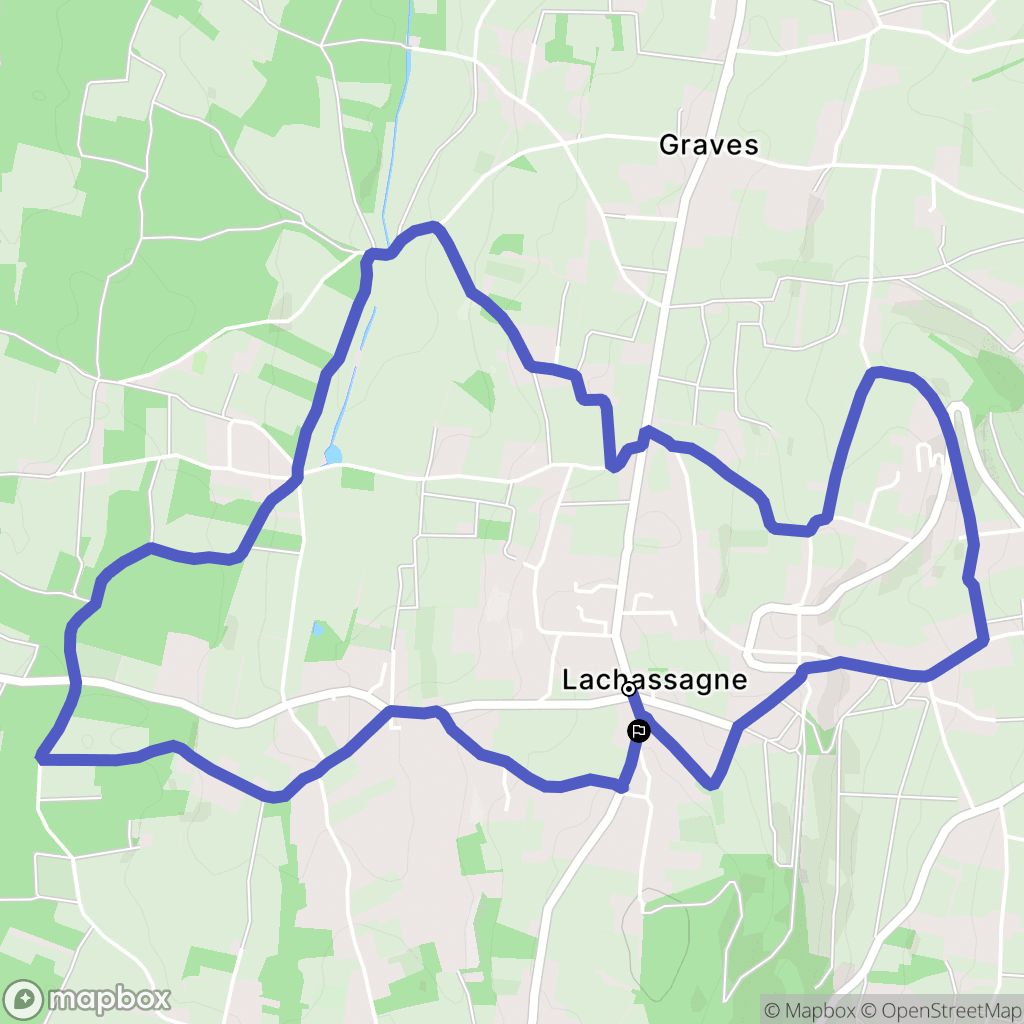 Lachassagne : carte du parcours de randonnée - France