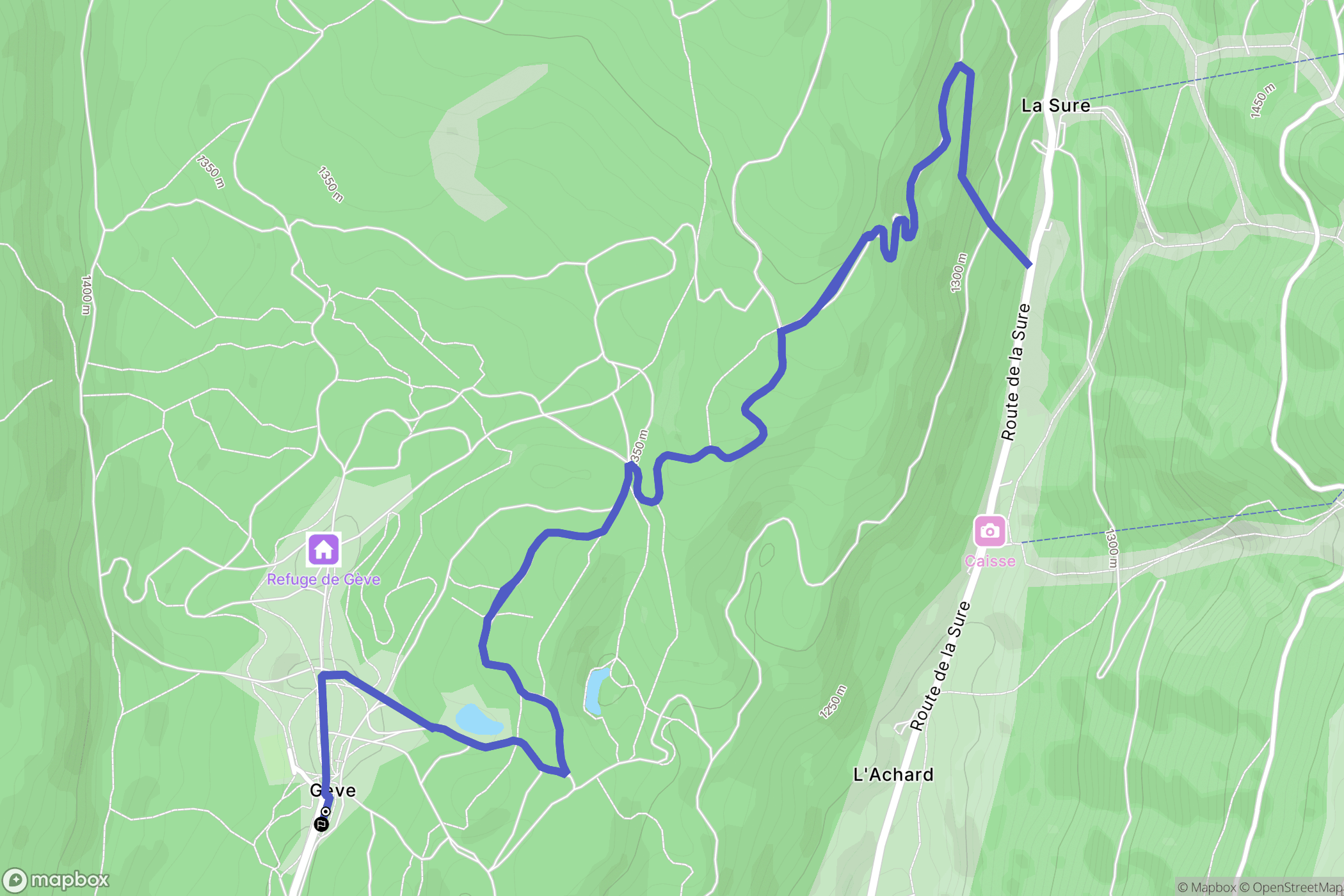 Autrans : carte du parcours de randonnée - France