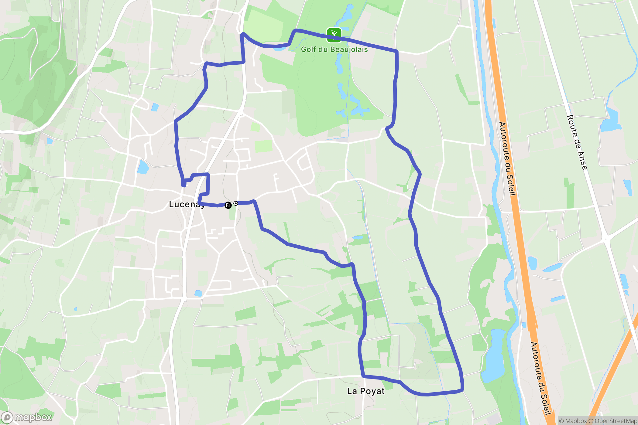 Lucenay : carte du parcours de randonnée - France