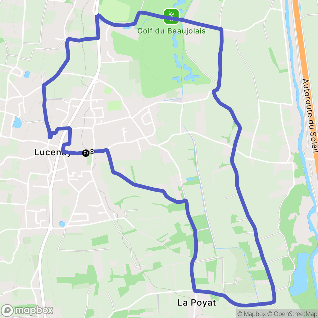 Lucenay : carte du parcours de randonnée - France