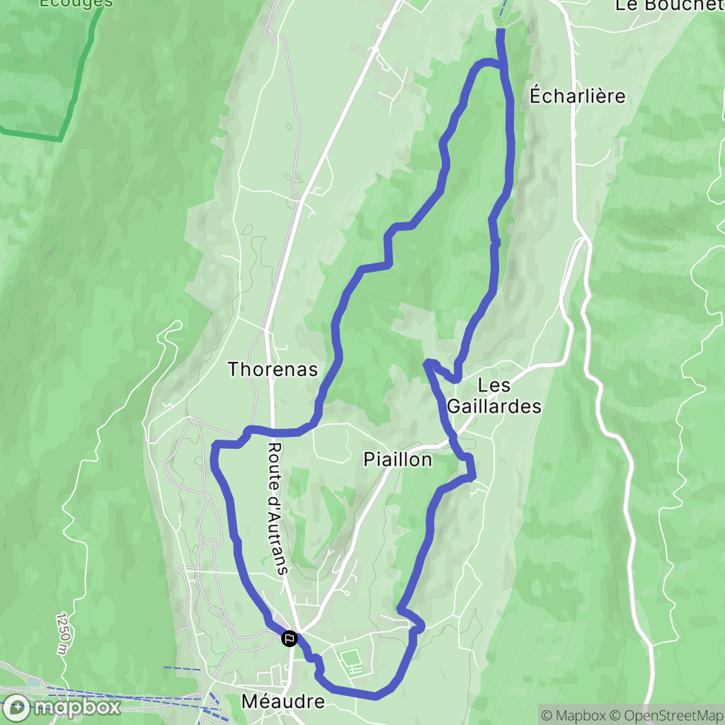 Méaudre : carte du parcours de randonnée - France