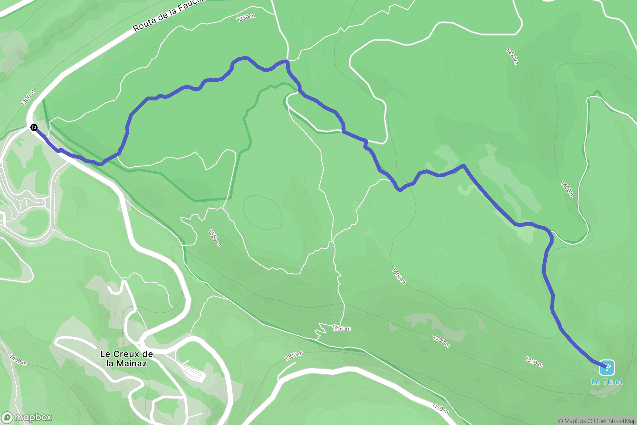 Gex : carte du parcours de randonnée - France