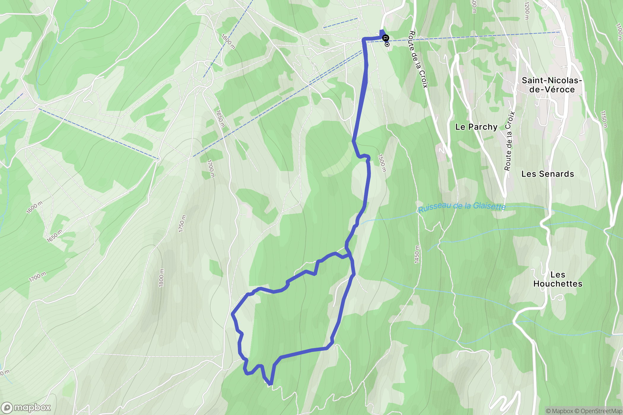 Saint-Gervais-les-Bains : carte du parcours de randonnée - France