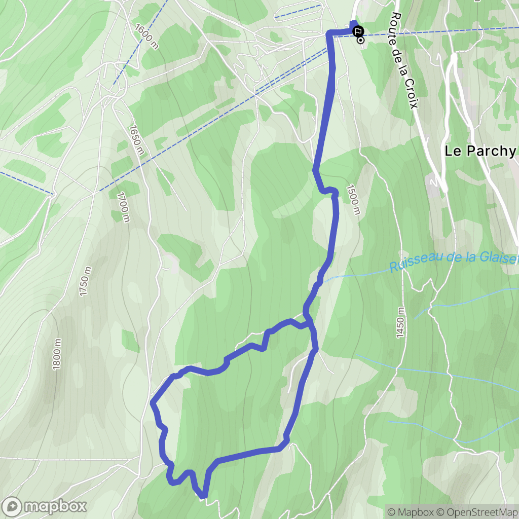 Saint-Gervais-les-Bains : carte du parcours de randonnée - France