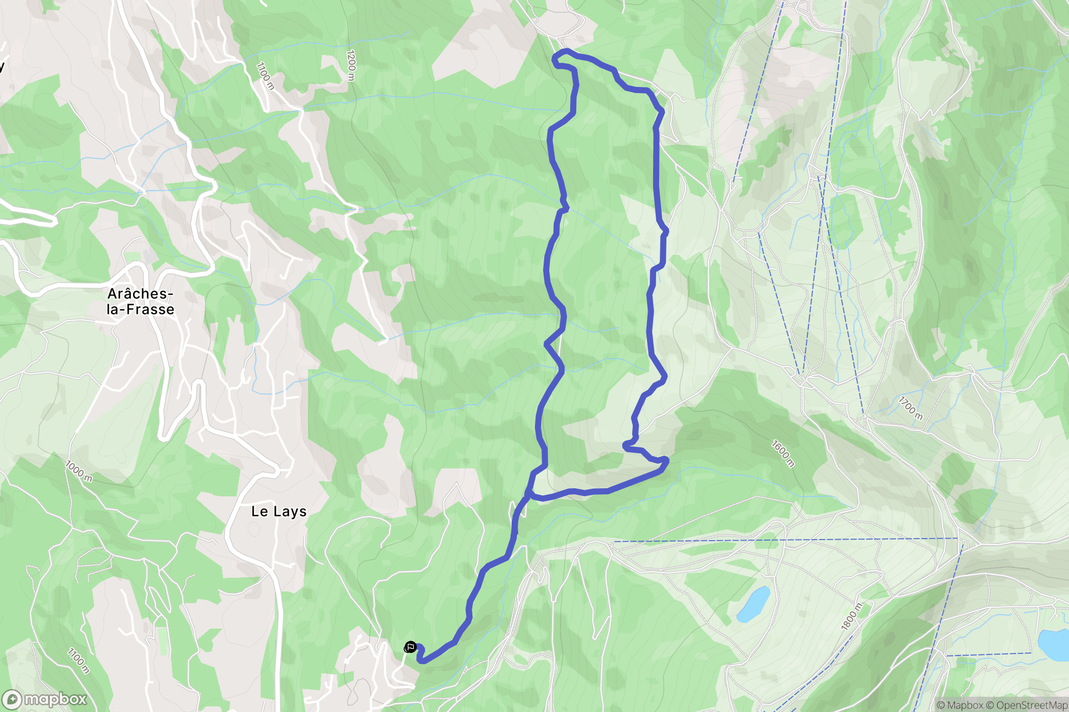 Arâches-la-Frasse : carte du parcours de randonnée - France