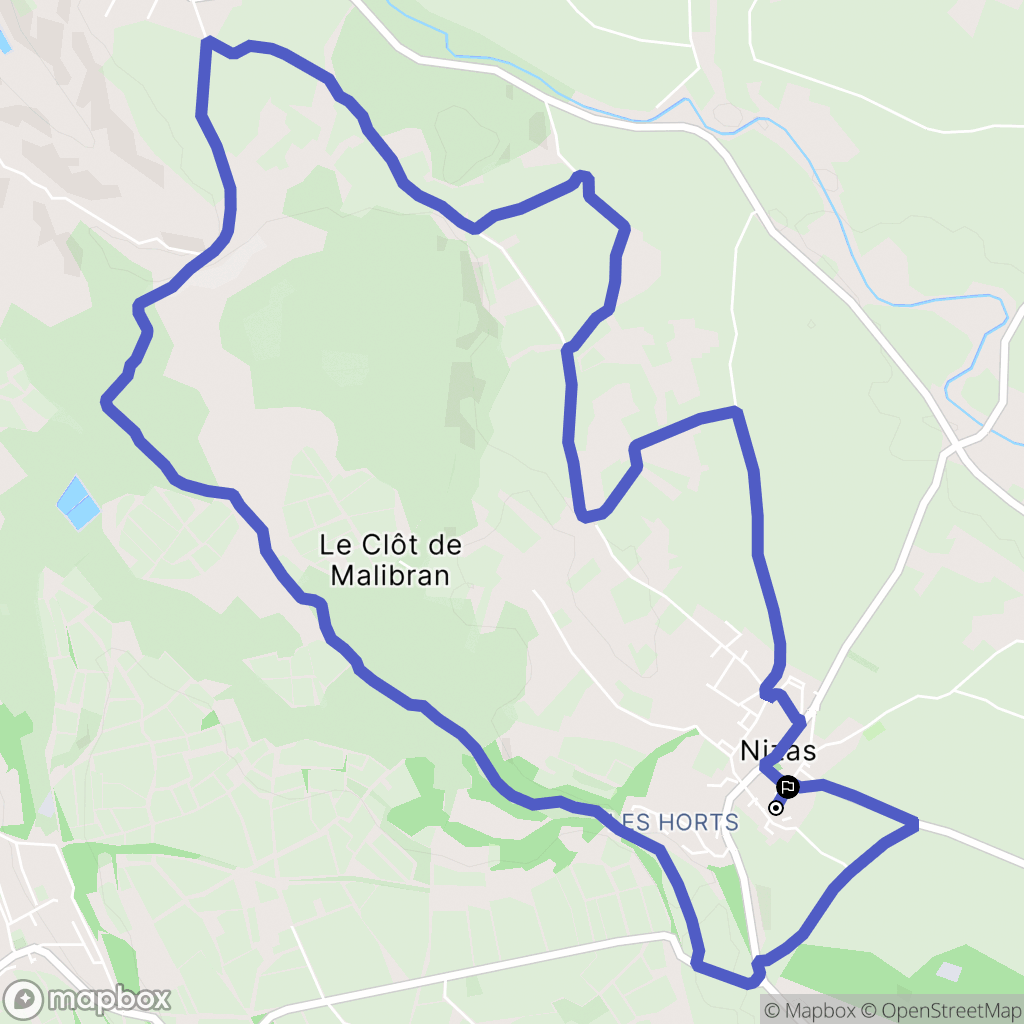 Nizas : carte du parcours de randonnée - France