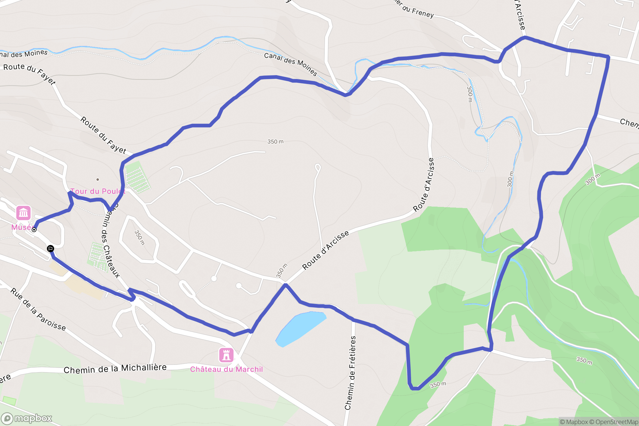 Saint-Chef : carte du parcours de randonnée - France