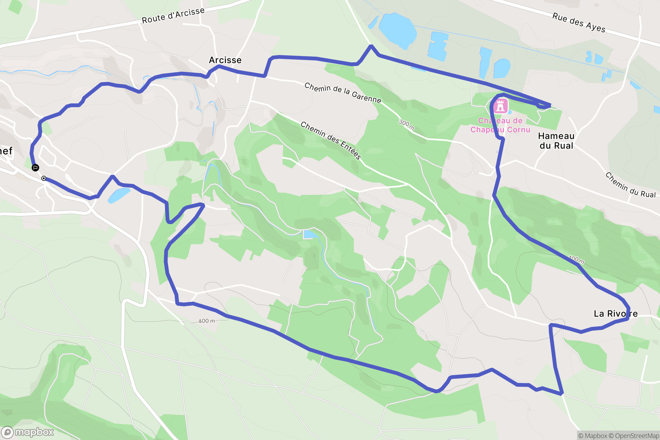 Saint-Chef : carte du parcours de randonnée - France