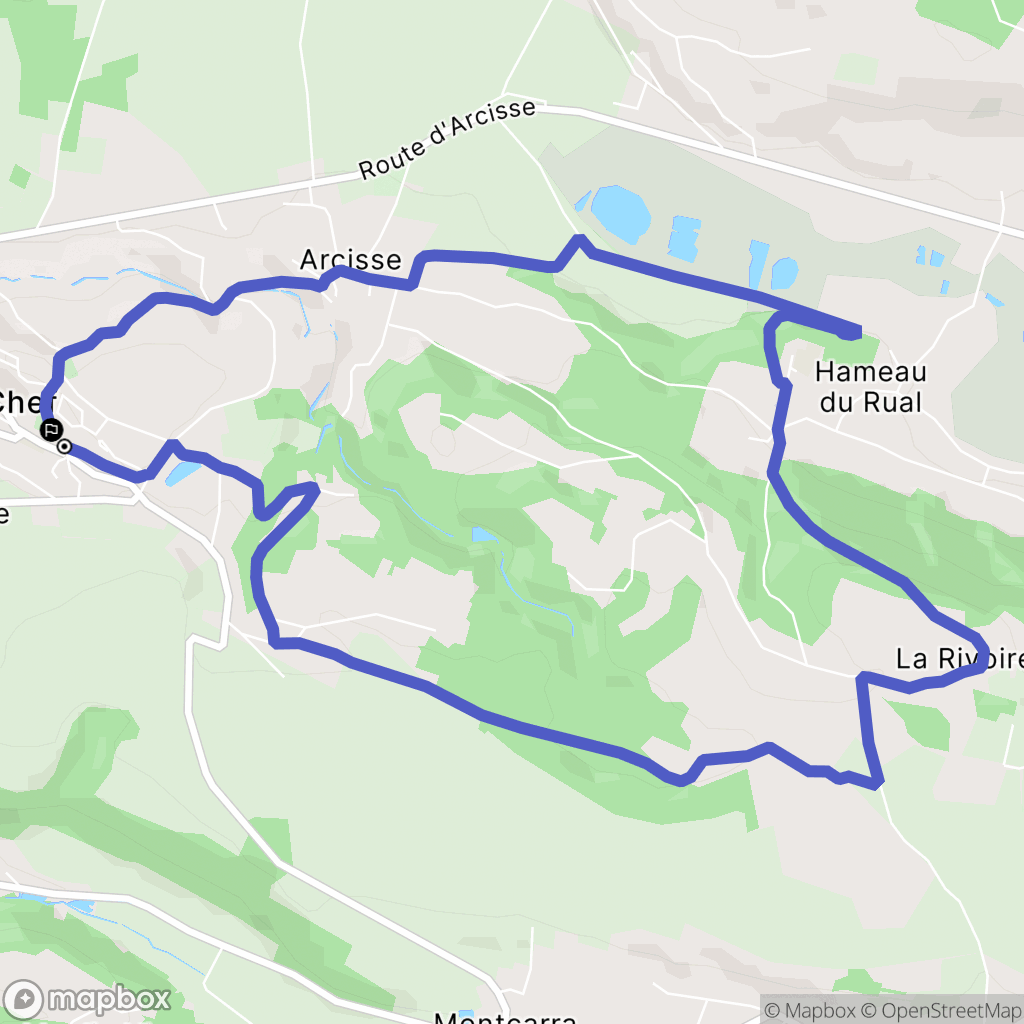 Saint-Chef : carte du parcours de randonnée - France