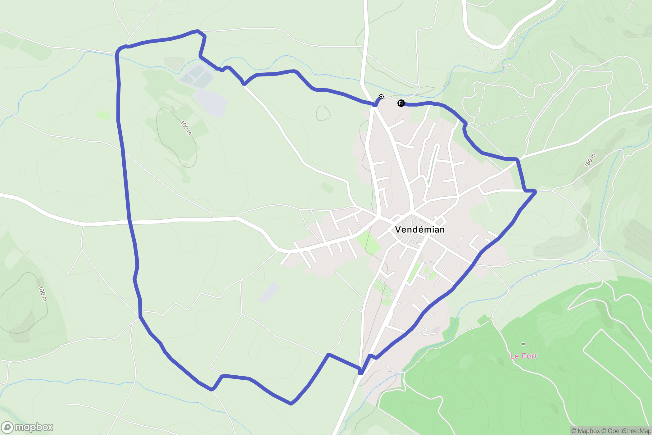 Vendémian : carte du parcours de randonnée - France