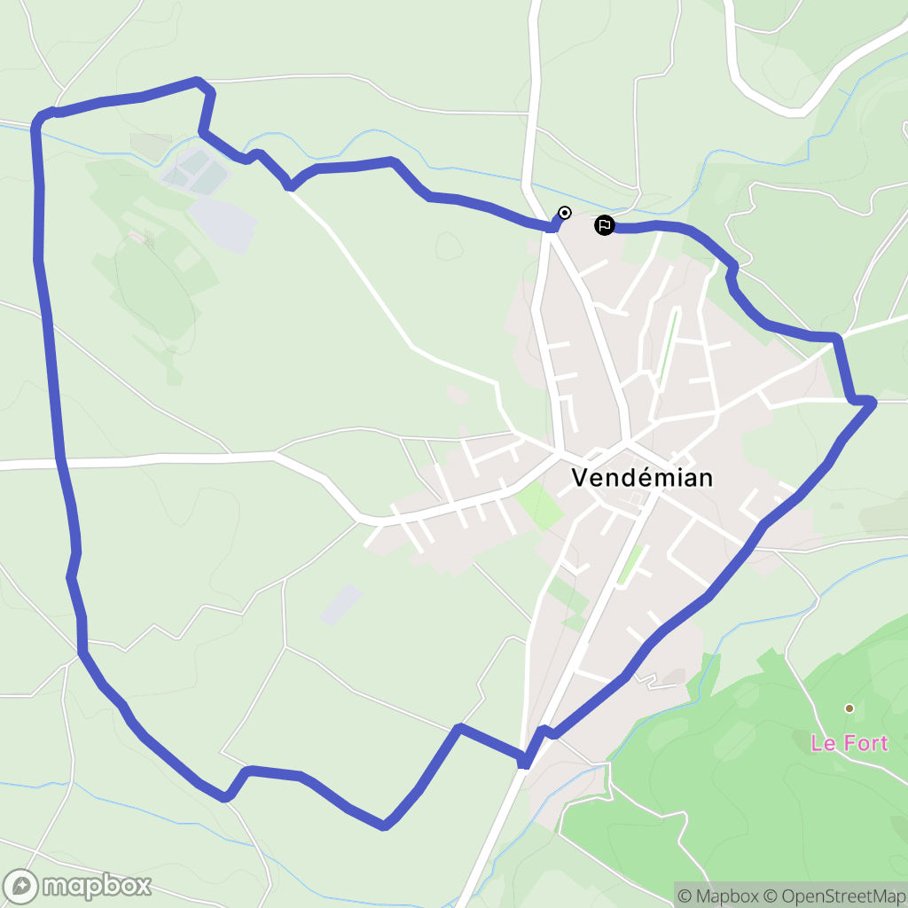 Vendémian : carte du parcours de randonnée - France