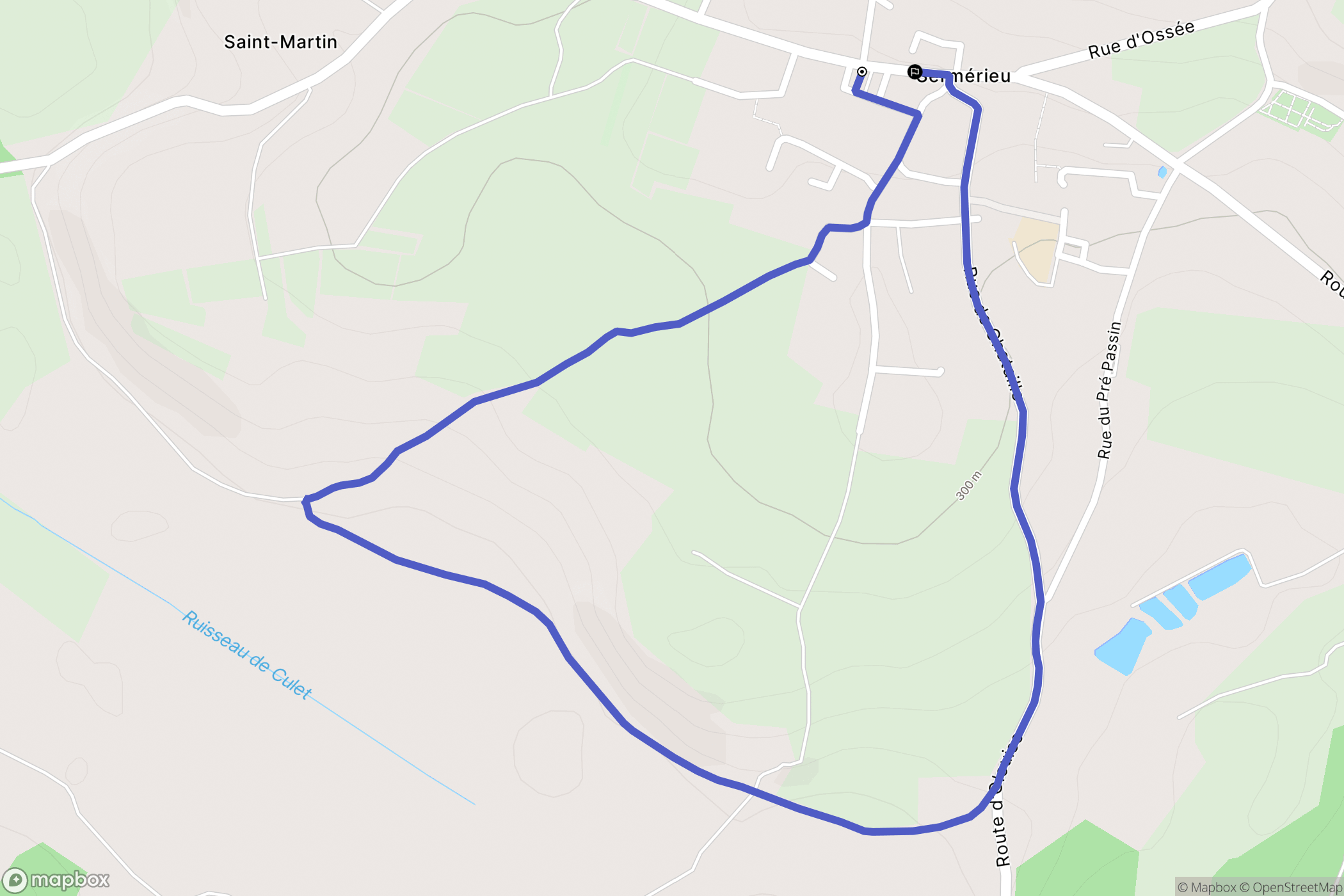 Sermérieu : carte du parcours de randonnée - France