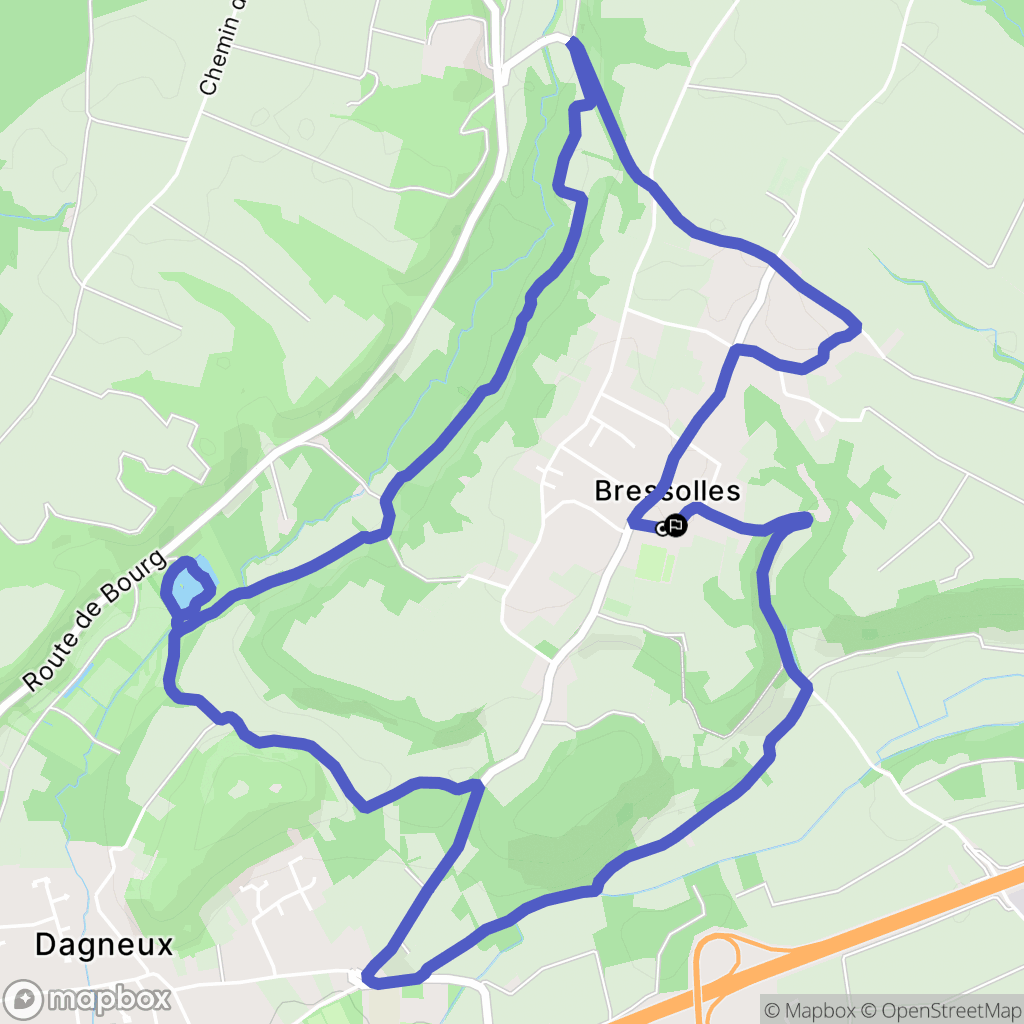 Bressolles : carte du parcours de randonnée - France