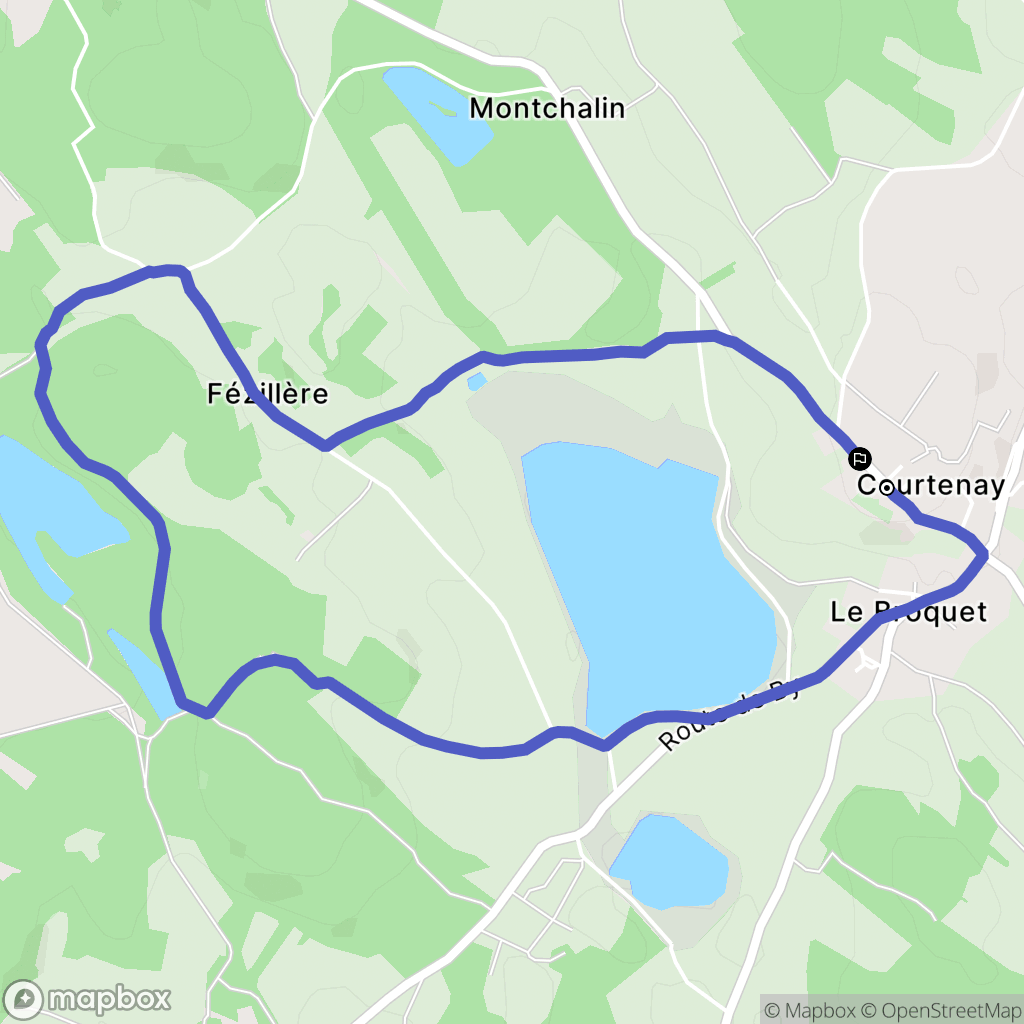 Courtenay : carte du parcours de randonnée - France
