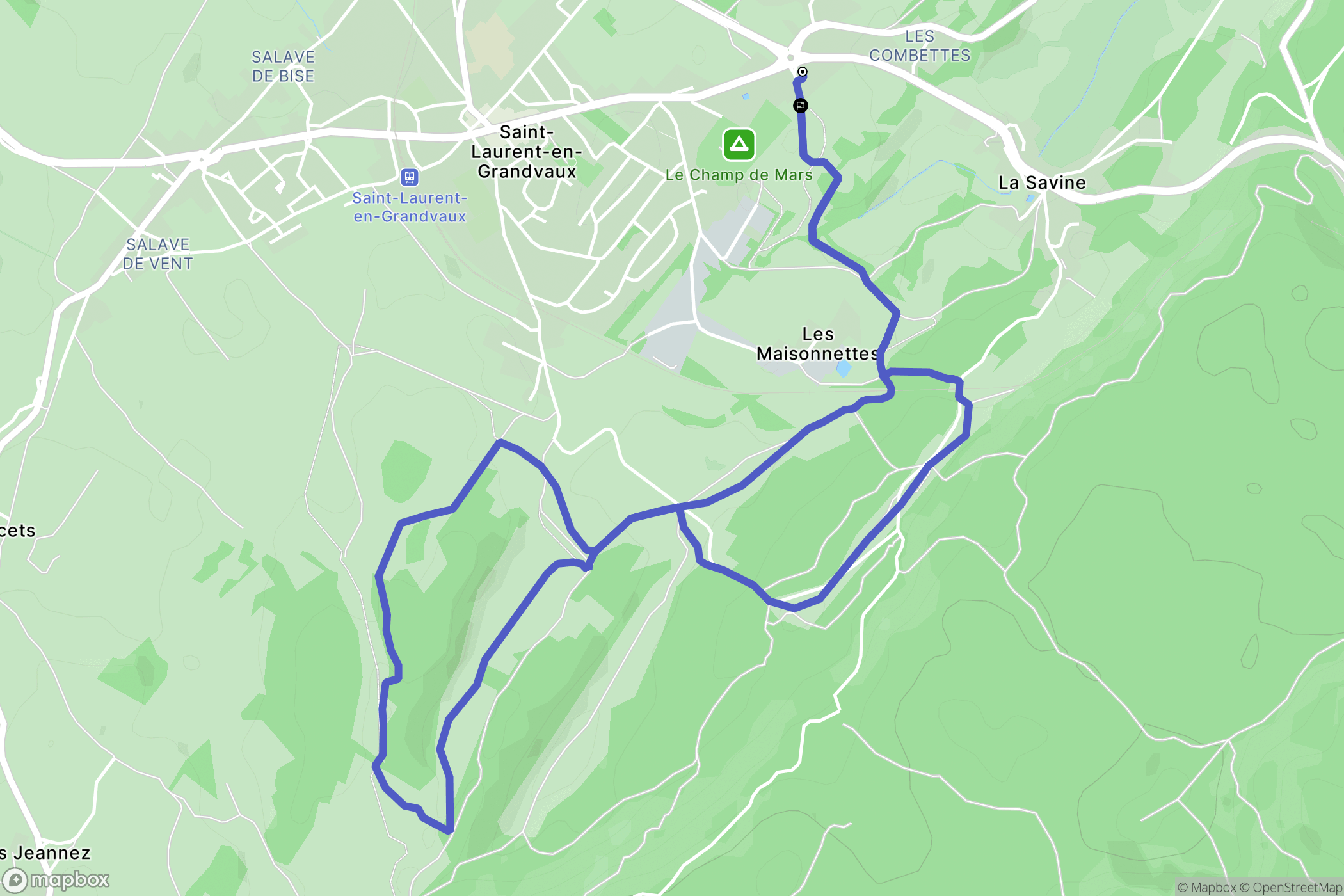 Saint-Laurent-en-Grandvaux : carte du parcours de randonnée - France