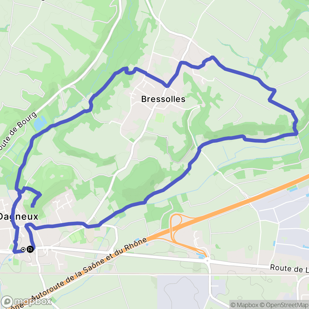 Dagneux : carte du parcours de randonnée - France