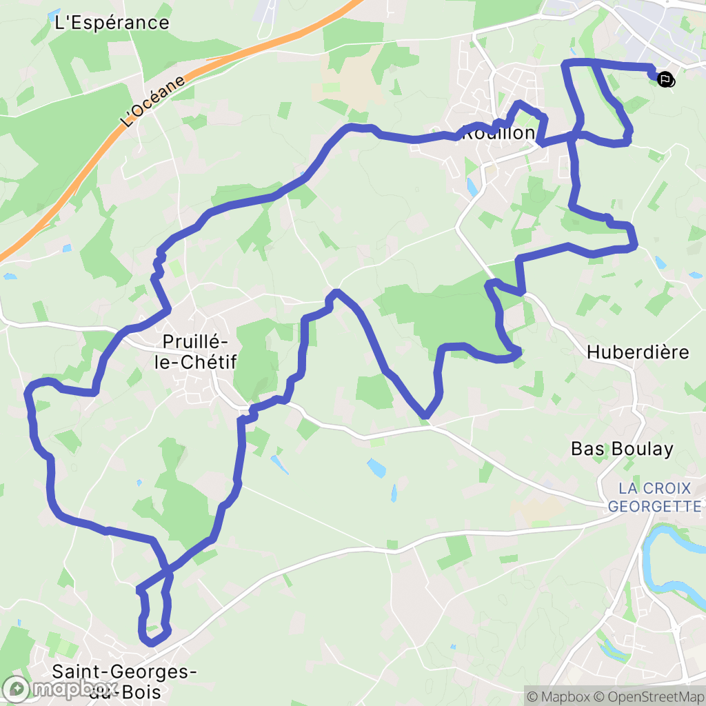 Rouillon : carte du parcours de randonnée - France
