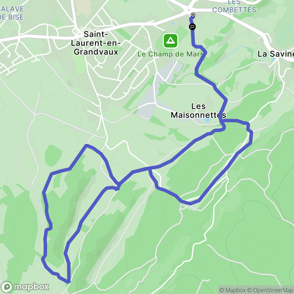 Saint-Laurent-en-Grandvaux : carte du parcours de randonnée - France