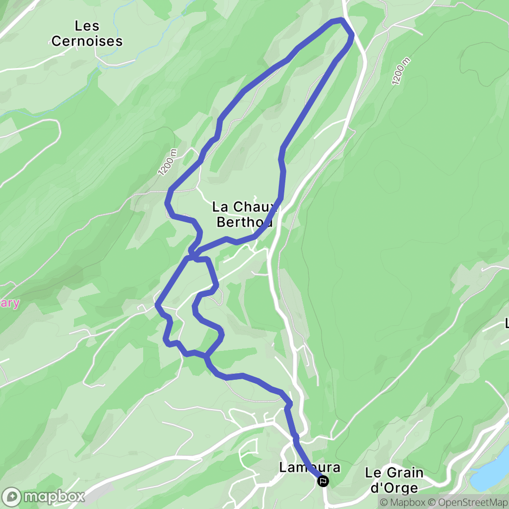 Lamoura : carte du parcours de randonnée - France