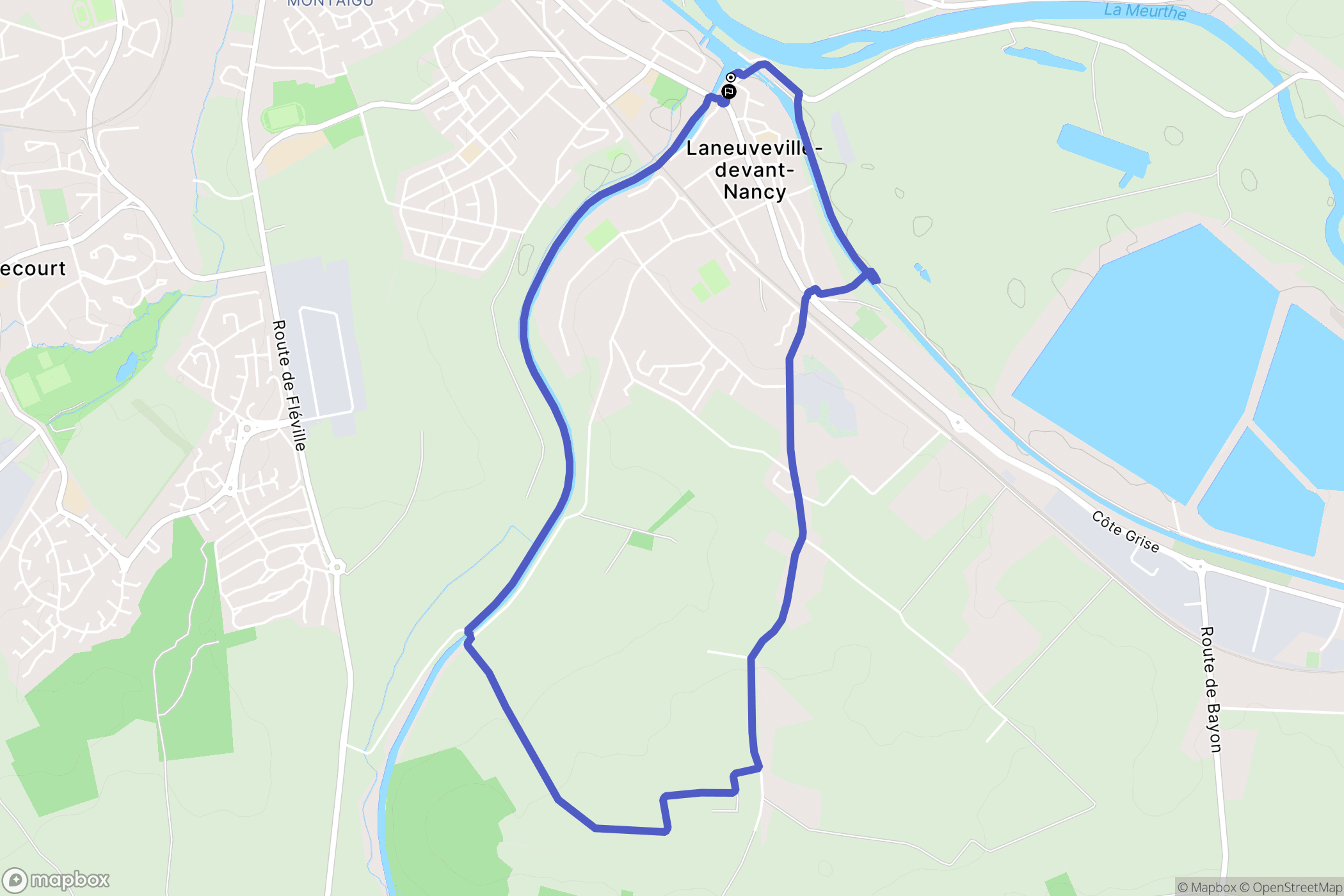 Laneuveville-devant-Nancy : carte du parcours de randonnée - France