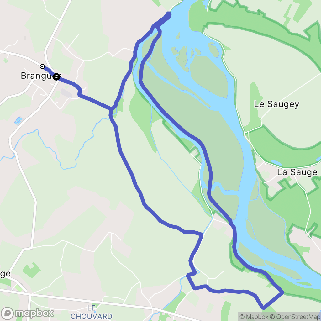 Brangues : carte du parcours de randonnée - France