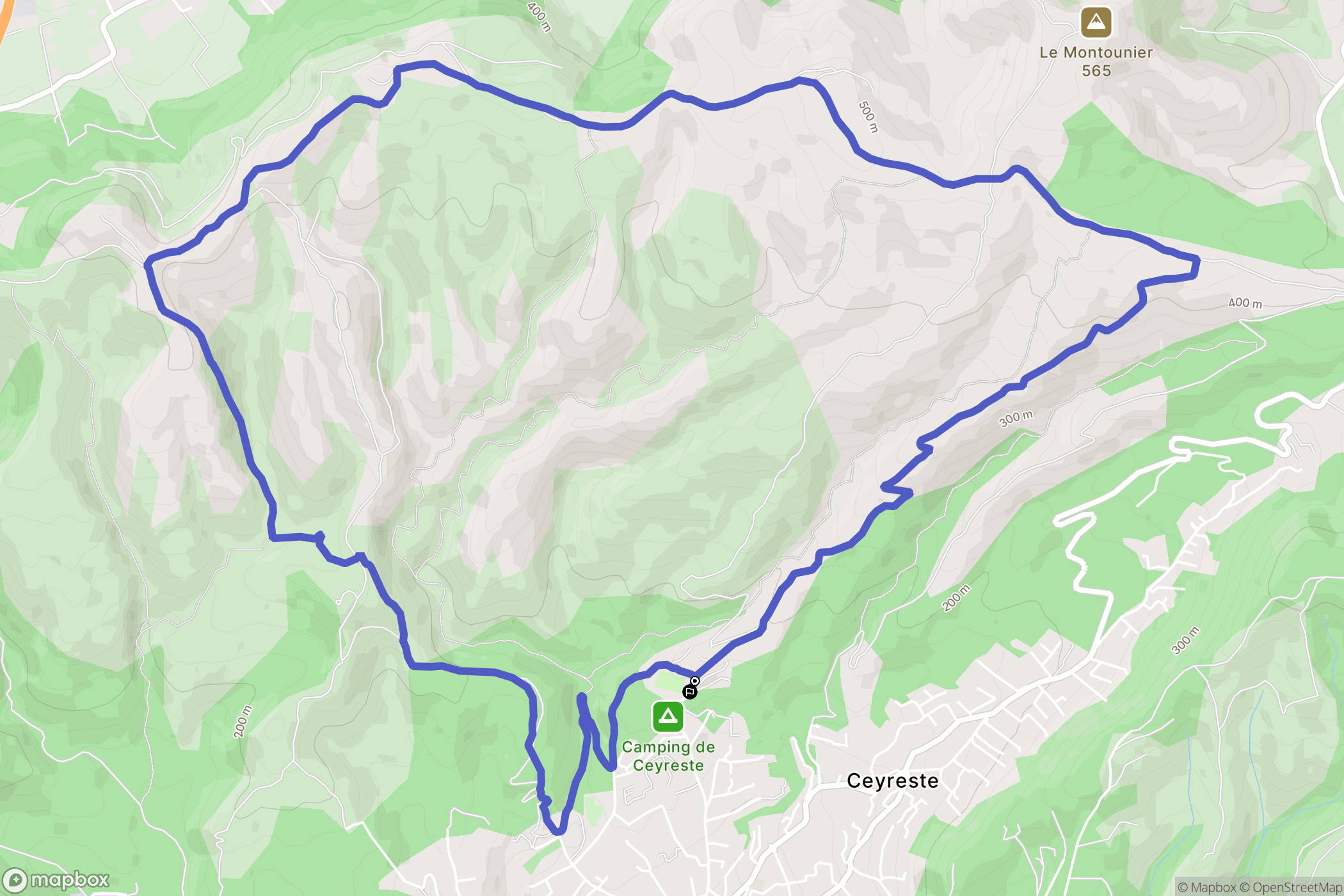 Ceyreste : carte du parcours de randonnée - France