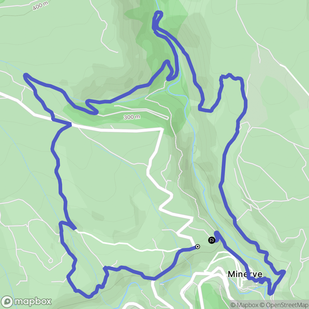 Minerve : carte du parcours de randonnée - France