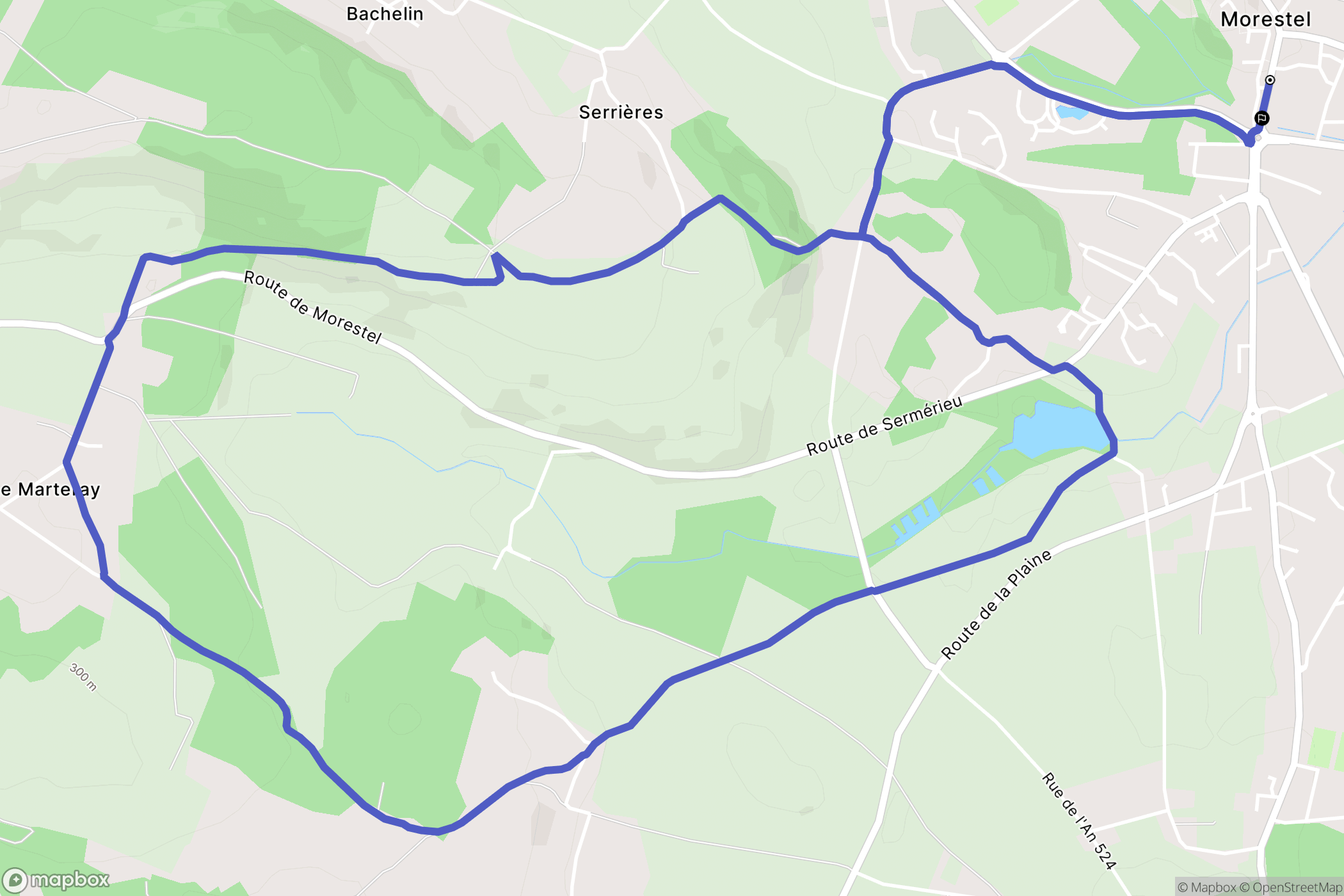 Morestel : carte du parcours de randonnée - France