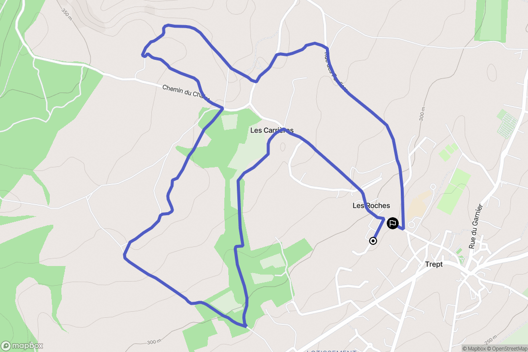 Trept : carte du parcours de randonnée - France