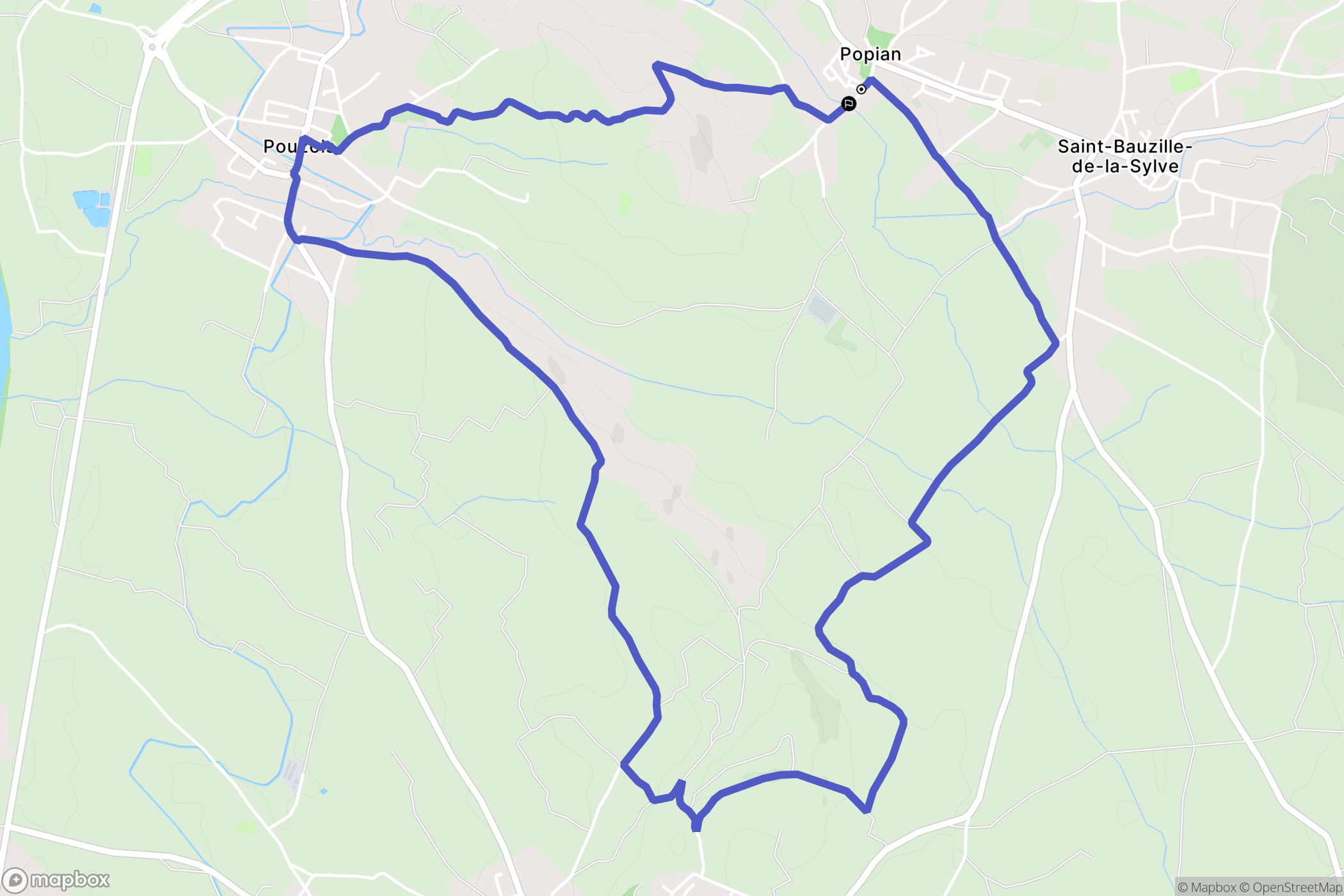 Popian : carte du parcours de randonnée - France