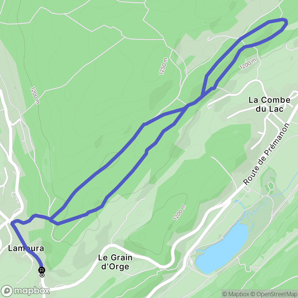 Lamoura : carte du parcours de randonnée - France