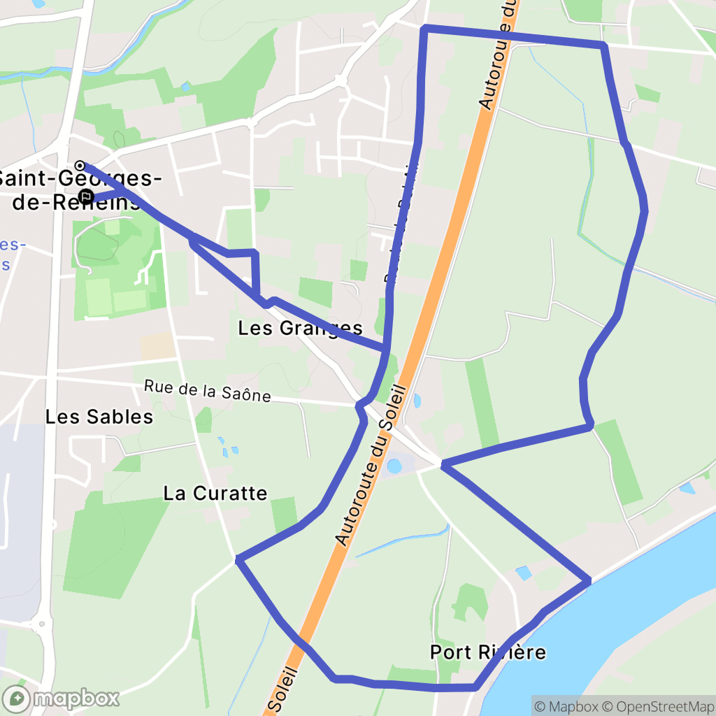 Saint-Georges-de-Reneins : carte du parcours de randonnée - France