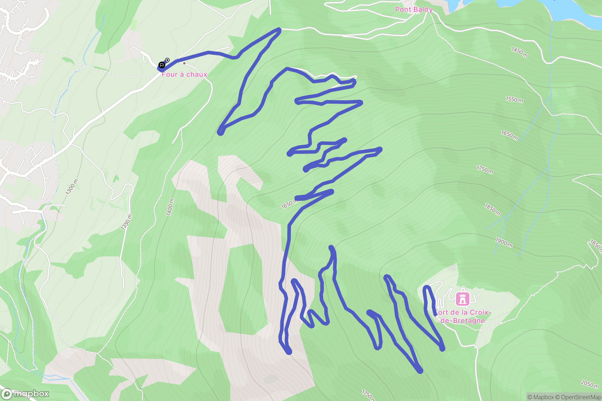 Villar-Saint-Pancrace : carte du parcours de randonnée - France