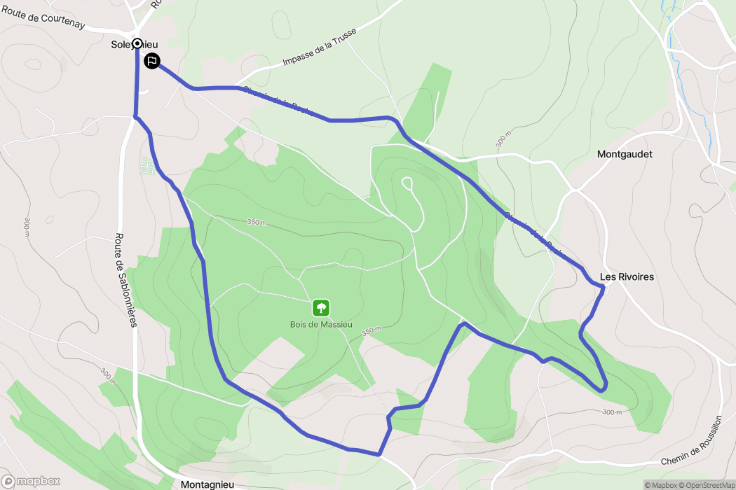 Soleymieu : carte du parcours de randonnée - France